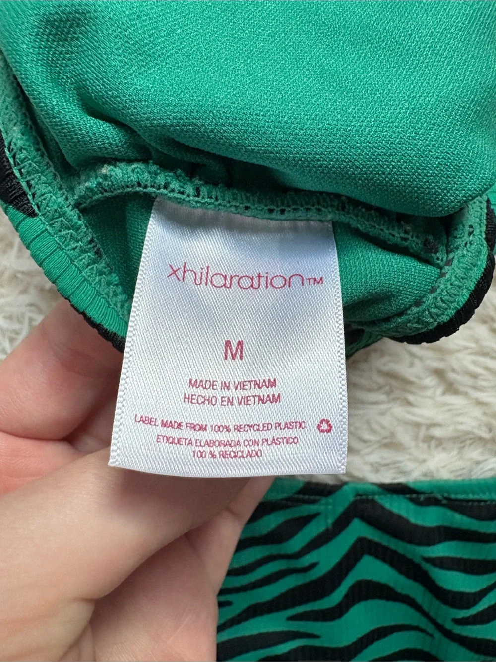 Xhilaration Emerald Green and Black Zebra Bikini Set